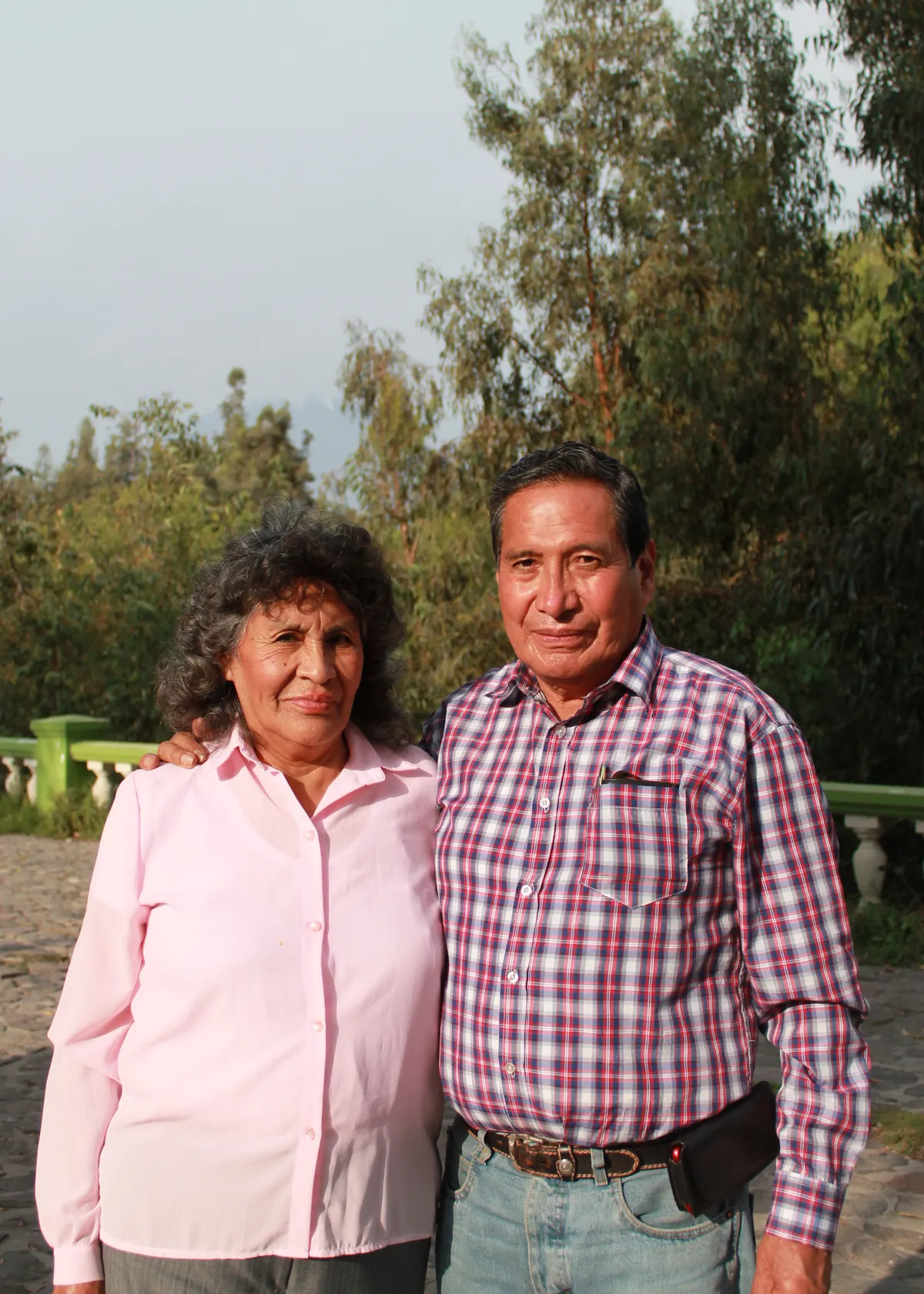 Older couple standing together outdoors
