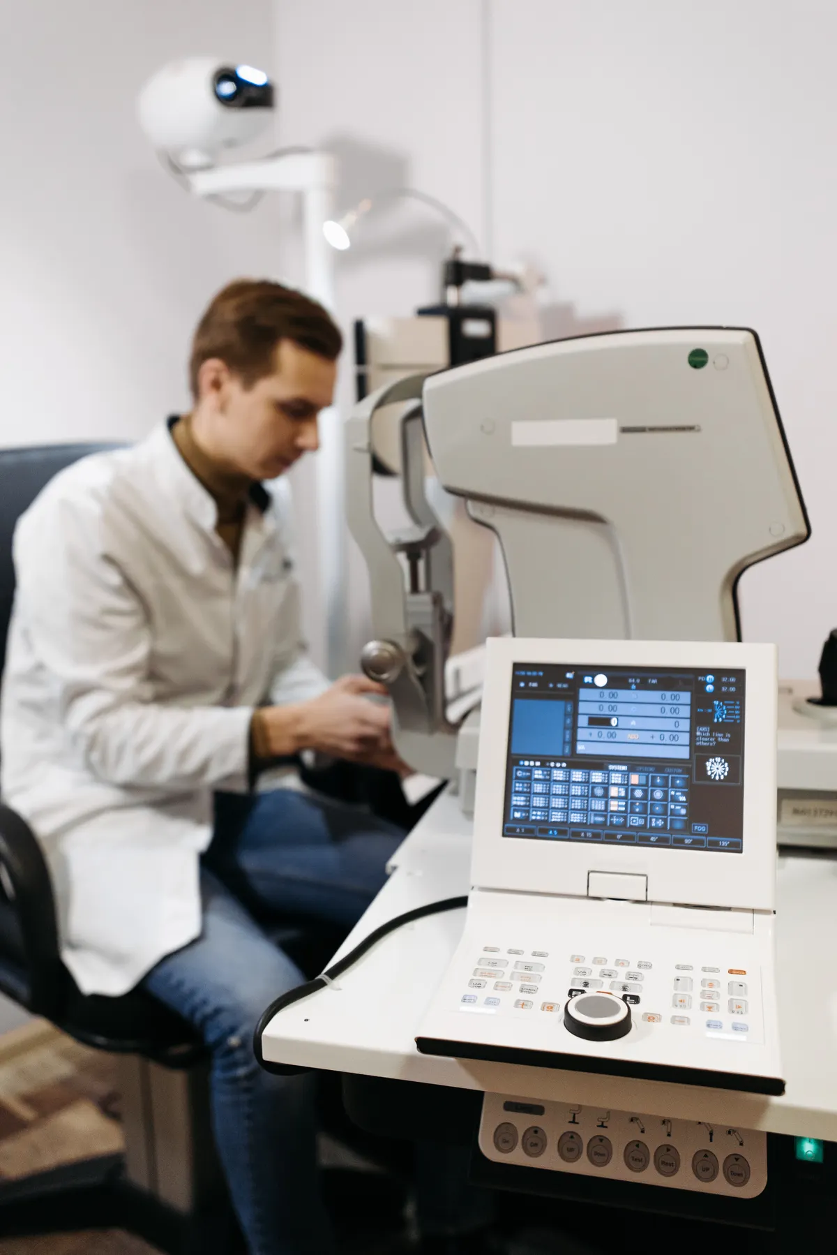 Eye examination equipment in an optometry office