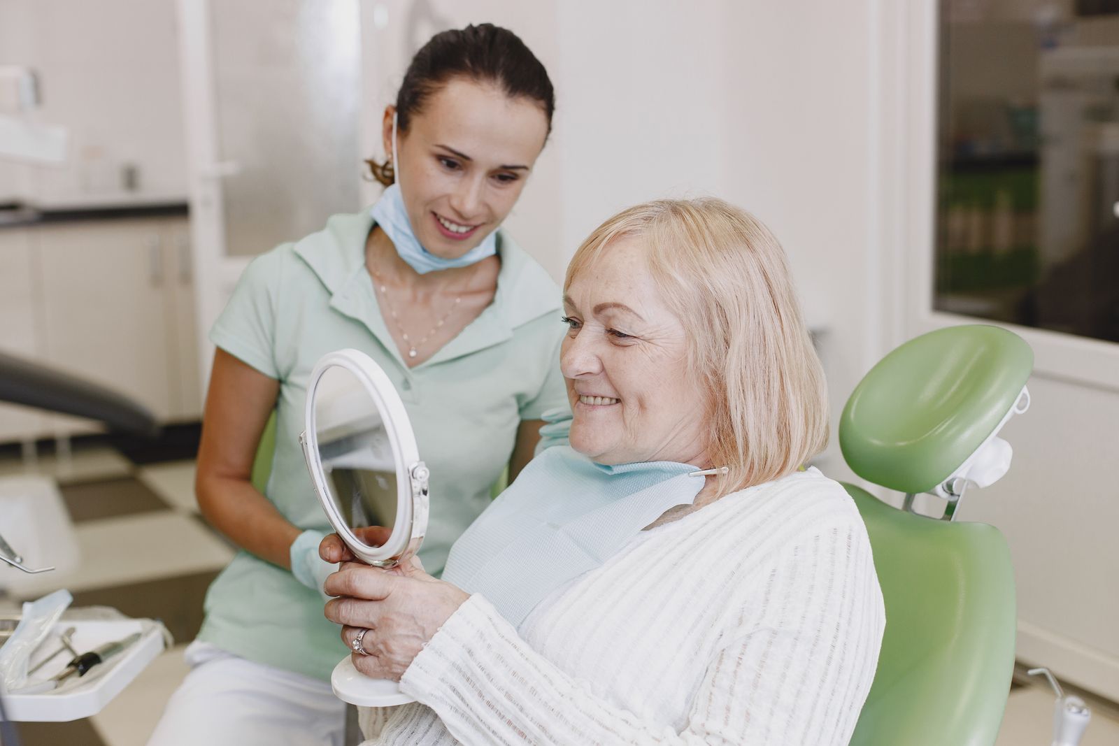 A patient receiving professional dental care